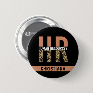 Custom HR Human Resources Leopard Print HR Gifts 6 Cm Round Badge
