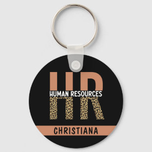 Custom HR Human Resources Leopard Print HR Gifts Key Ring
