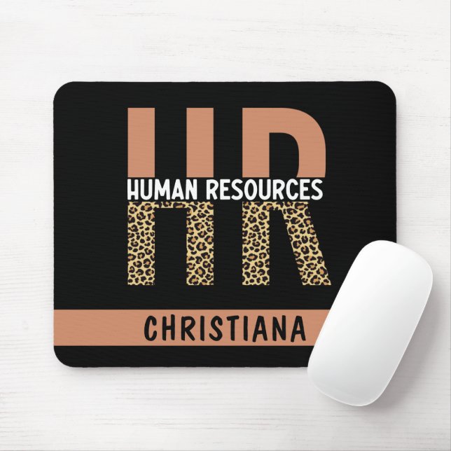 Custom HR Human Resources Leopard Print HR Gifts Mouse Pad (With Mouse)