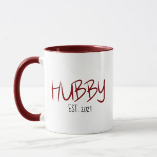 Custom Hubby EST Year Couple Wedding Anniversary Mug