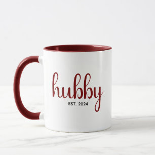 Custom Hubby EST Year Couple Wedding Anniversary Mug