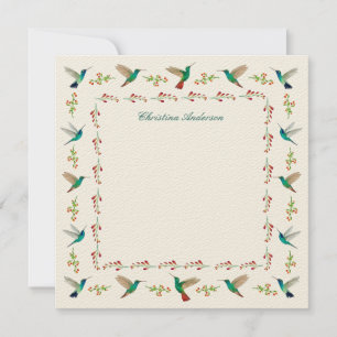 Custom Hummingbird Border  Card
