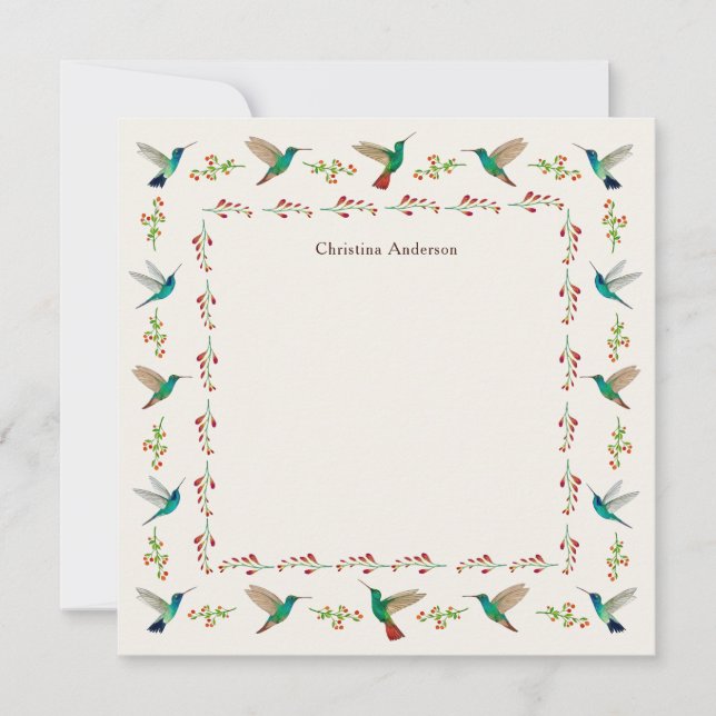 Custom Hummingbird Border  Card (Front)