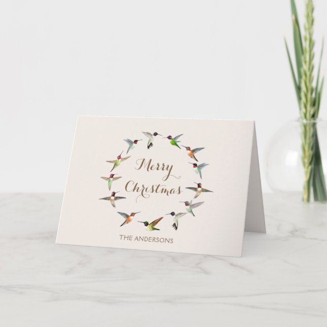 Custom Hummingbird Christmas Card (Front)