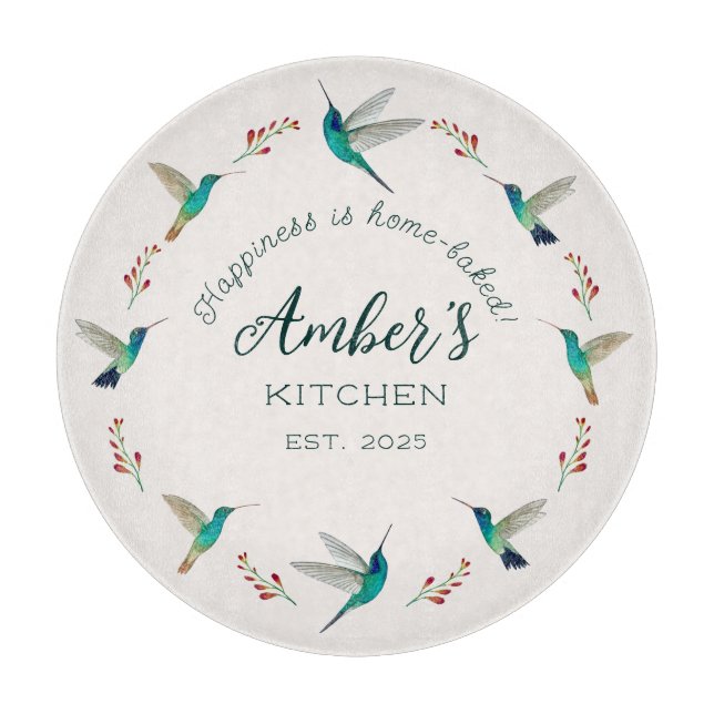 Custom Hummingbird  Cutting Board (Front)