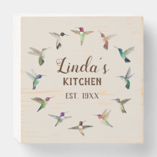 Custom Hummingbird Kitchen Wood Box Sign