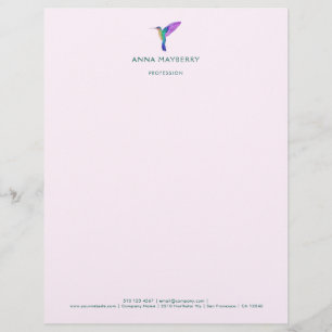 Custom Hummingbird Letterhead