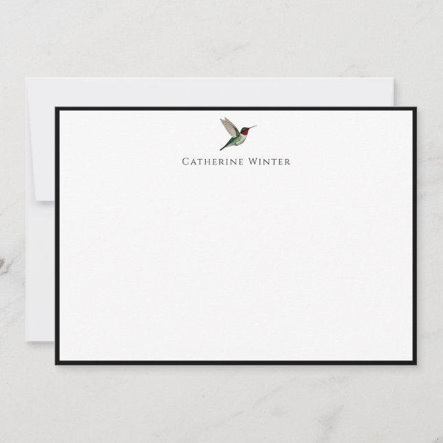 Custom Hummingbird Note Card (Front)