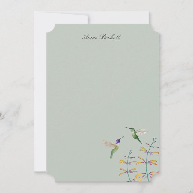 Custom Hummingbird Note Card (Front)