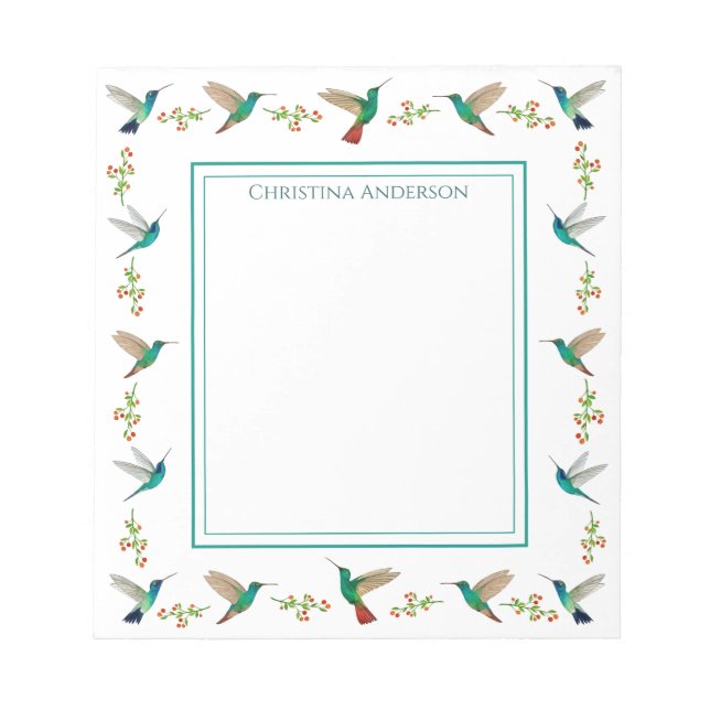 Custom Hummingbird Notepad (Front)
