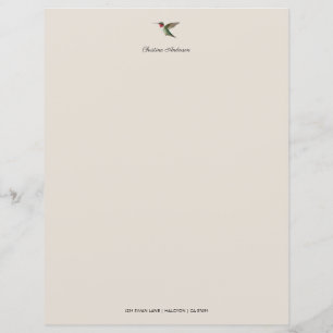 Custom Hummingbird Stationery Paper