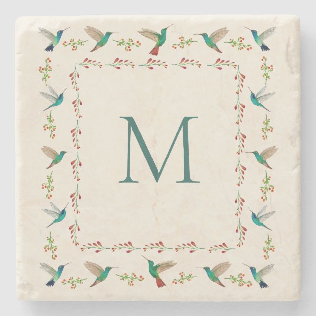 Custom Hummingbird  Stone Coaster (Front)