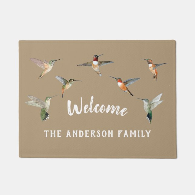 Custom Hummingbirds Doormat (Front)