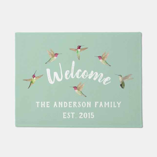 Custom Hummingbirds Doormat (Front)