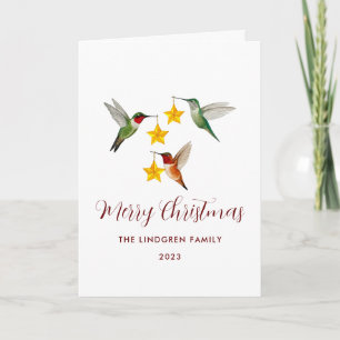 Custom Hummingbirds Merry Christmas  Holiday Card