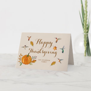 Custom Hummingbirds Thanksgiving Card