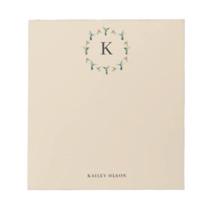 Custom Hummingbirds Wreath Notepad
