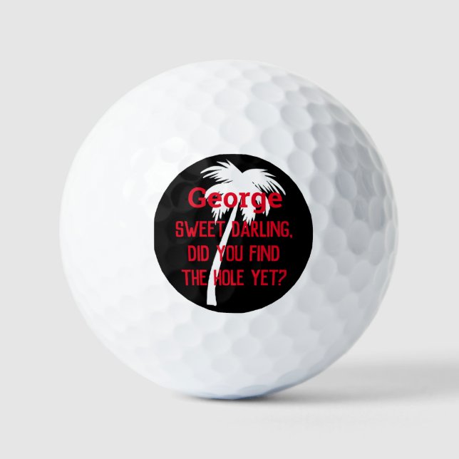 Custom humour golf personalised palm tree balls (Front)