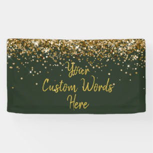 Custom Hunter Green Birthday Party Photo Booth Banner
