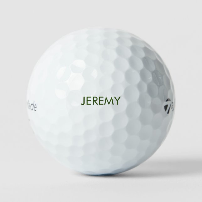 Custom Hunter Green Name Taylor Made Golf Balls (Front)