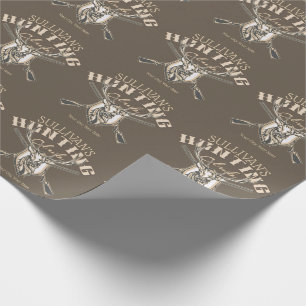 Custom Hunter NAME Deer Trophy Rifle Hunting Club Wrapping Paper
