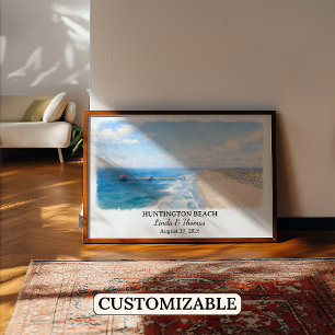 Custom Huntington Beach Wall Art, California Poste Poster