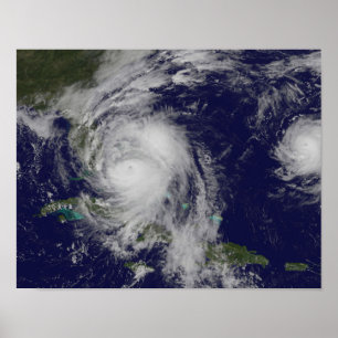 Custom Hurricane Matthew and Tropical Storm Nicole Poster