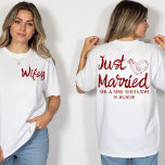 Custom Husband and Wife Matching Shirts, Mr & Mrs  T-Shirt<br><div class="desc">Celebrate love in style with our Personalised Mr. and Mrs. T-Shirts, perfect for couples who want to match on special occasions. Whether you’re newlyweds on your honeymoon, celebrating an anniversary, or simply want to show off your bond as girlfriend and boyfriend or husband and wife, these custom shirts make the...</div>