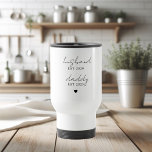 Custom Husband & Daddy EST Year Gift Travel Mug<br><div class="desc">Celebrate dad’s milestones with this modern, personalised travel mug—perfect for coffee-loving dads on the go. Featuring elegant script text and a clean design, this mug is ideal for honouring both his role as a husband and a father. Customise the EST years to match your family story and create a thoughtful,...</div>
