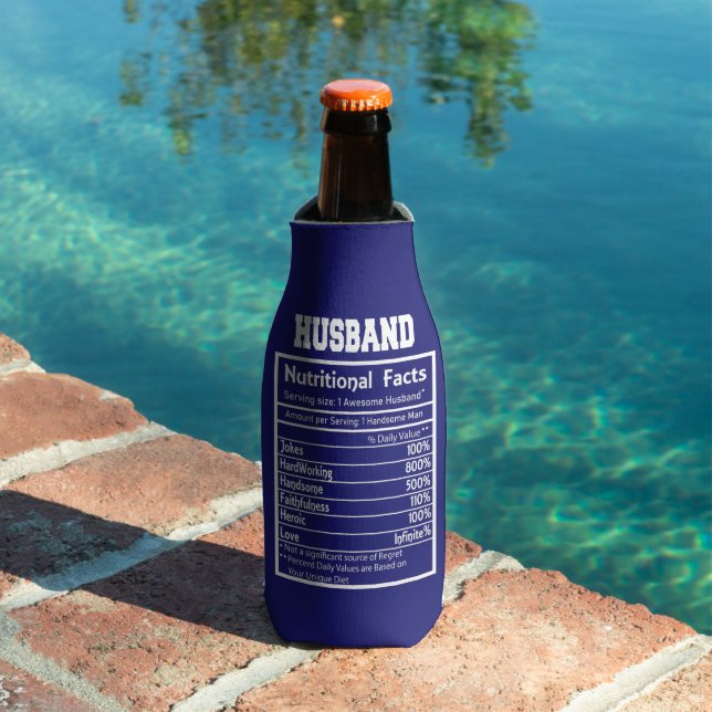 Custom Husband Nutritional Facts Bottle Cooler (In Situ Pool)