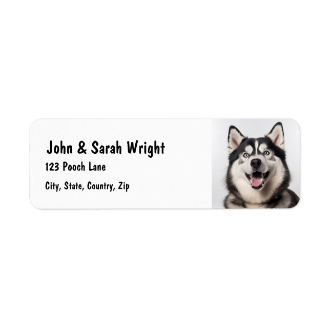Custom  Husky Malemute Dog Address Label Return Address Label (Front)