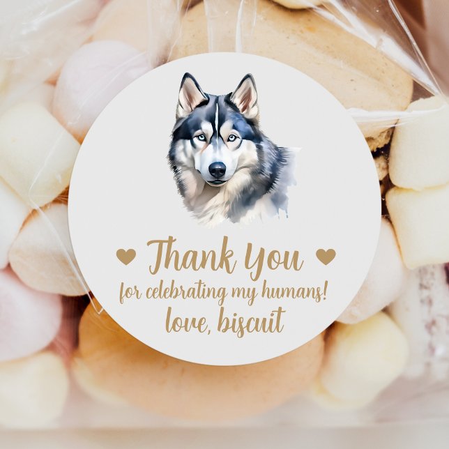 Custom Husky Wedding Favour Stickers (Creator Uploaded)