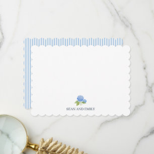 Custom Hydrangea Flower Painting Stationary Thank You Card