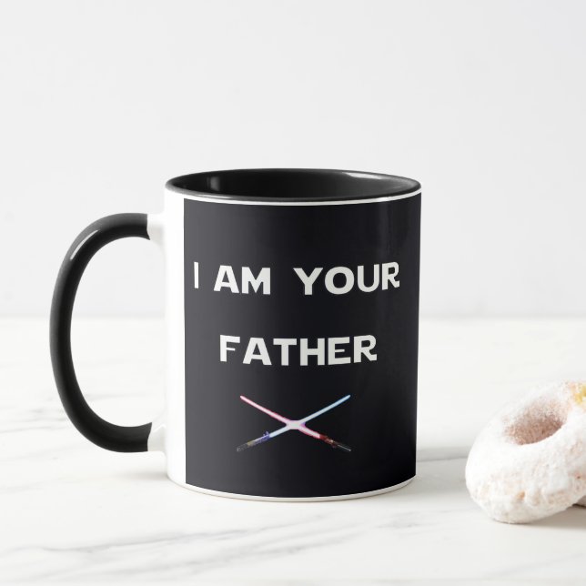 Custom I AM YOUR FATHER Swords Lightsabers Cool Mug (With Donut)