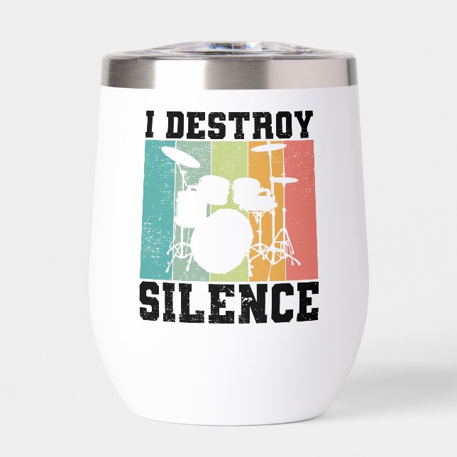 Custom I Destroy Silence Distressed Drummer Retro (Front)