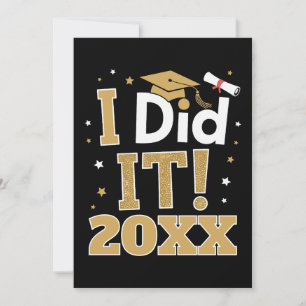 Custom I Did It Gold Graduation Graduate Class Of Thank You Card