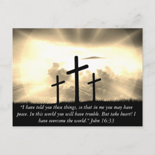Custom I Have Overcome the World John 16:33 Bible Postcard