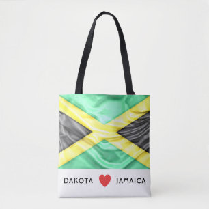 Custom I Heart Flag of Jamaica Tote Bag