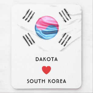 Custom I Heart Flag of South Korea Mouse Pad