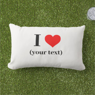 CUSTOM! I Heart Lumbar Pillow 13" x 21" Outdoor