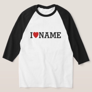 Custom I Heart Name White Shirt Make Your Own