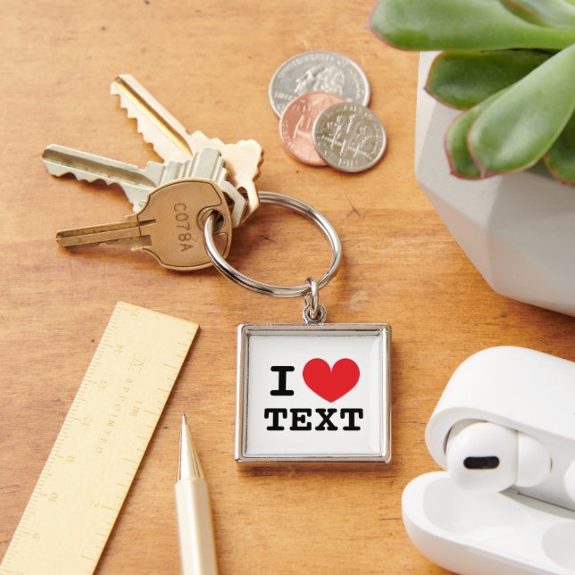 Custom I heart premium keychain (Desk)
