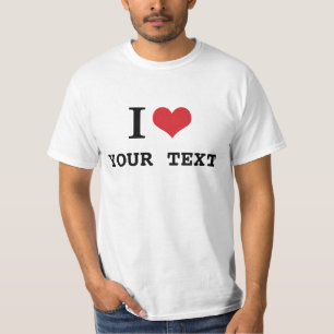 Custom i heart text t shirts 