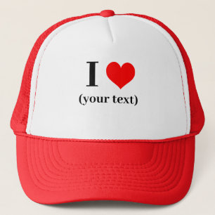 CUSTOM! I Heart Trucker Hat - White and Red
