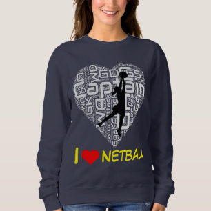 Custom I Love Heart Netball Jumper Sweatshirt