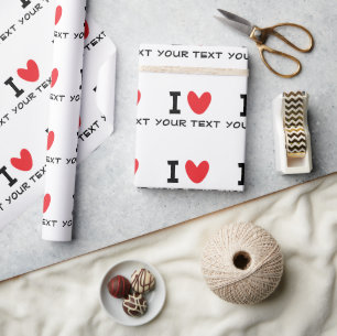 Custom I LOVE - I HEART template personalized Wrapping Paper