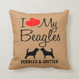 Custom I Love My Beagles Cushion