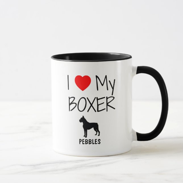 Custom I Love My Boxer Mug (Right)