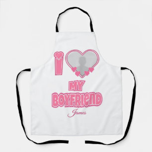 Custom I Love My Boyfriend – Add Photo & Name Apron