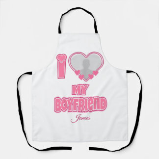 Custom I Love My Boyfriend – Add Photo & Name Apron